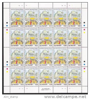 1998 San Marino  Mi. 1774-5 **MNH Sheet  Europa - Blocks & Sheetlets
