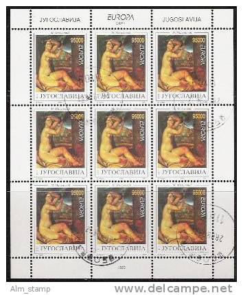 1993 Jugoslawien Sheet  Yv. 2461-2  Mi. 2603-4 Used  Europa - Blocks & Sheetlets