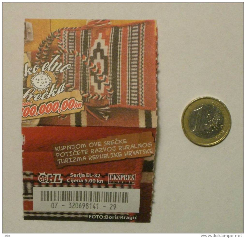 RURAL TOURISM - Le Tourisme Rural ( Croatian Express Lottery ) National Costume De Loterie Lotería Lotterie Lotteria - Lottery Tickets