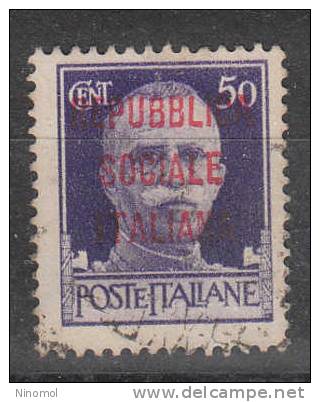 Italia  -   Rep.  Sociale  Imperiale  50 Cent..    Viaggiato - Gebraucht