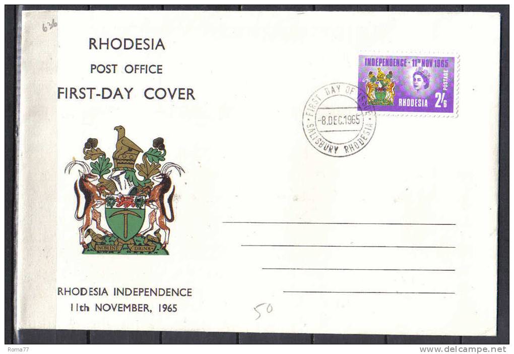 TR636 - RHODESIA , 8/12/955  BUSTA PRIMO GIORNO Fdc - Rhodesien (1964-1980)