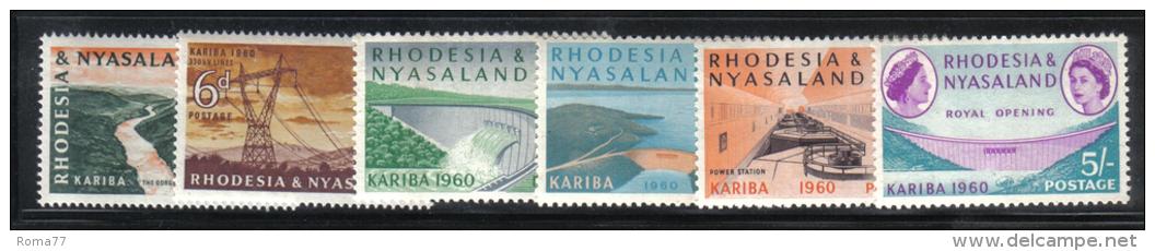 1194 - RHODESIA & NYASALAND , Elisabetta Serie  N. Yvert 33/38 *** - Rhodesia & Nyasaland (1954-1963)