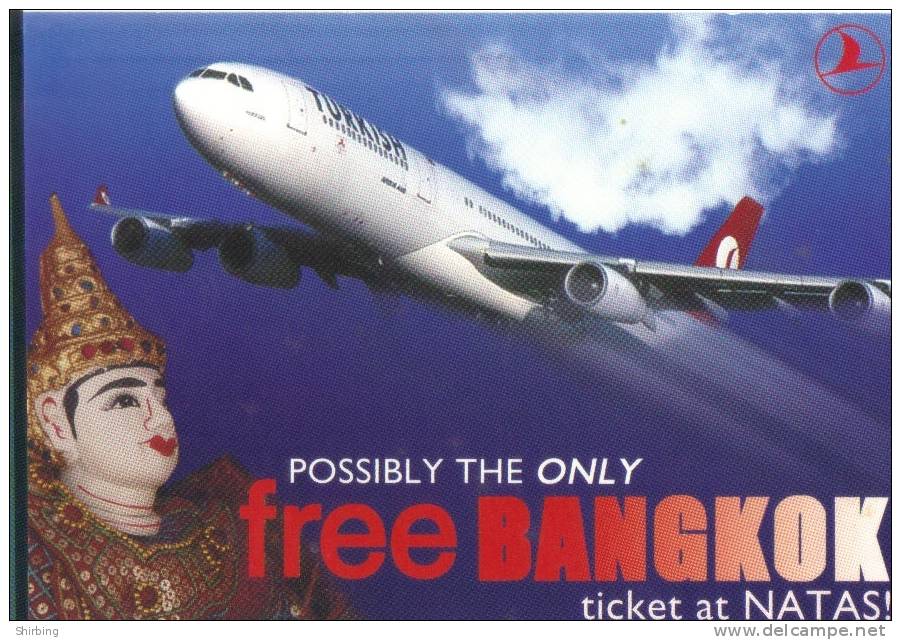 Turkish Airways Airplane Promotional Postcard, PC 1 - Other & Unclassified