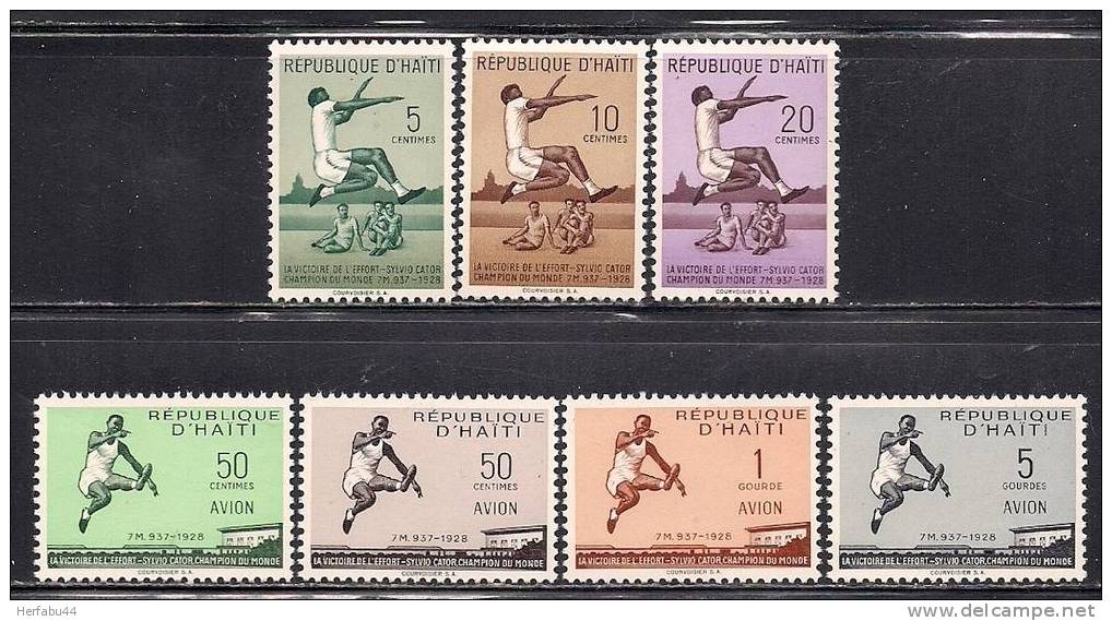 Haiti   "World Championship Record Broad Jump"          Set        SC# 421-23,C115-18       MNH** - Haiti