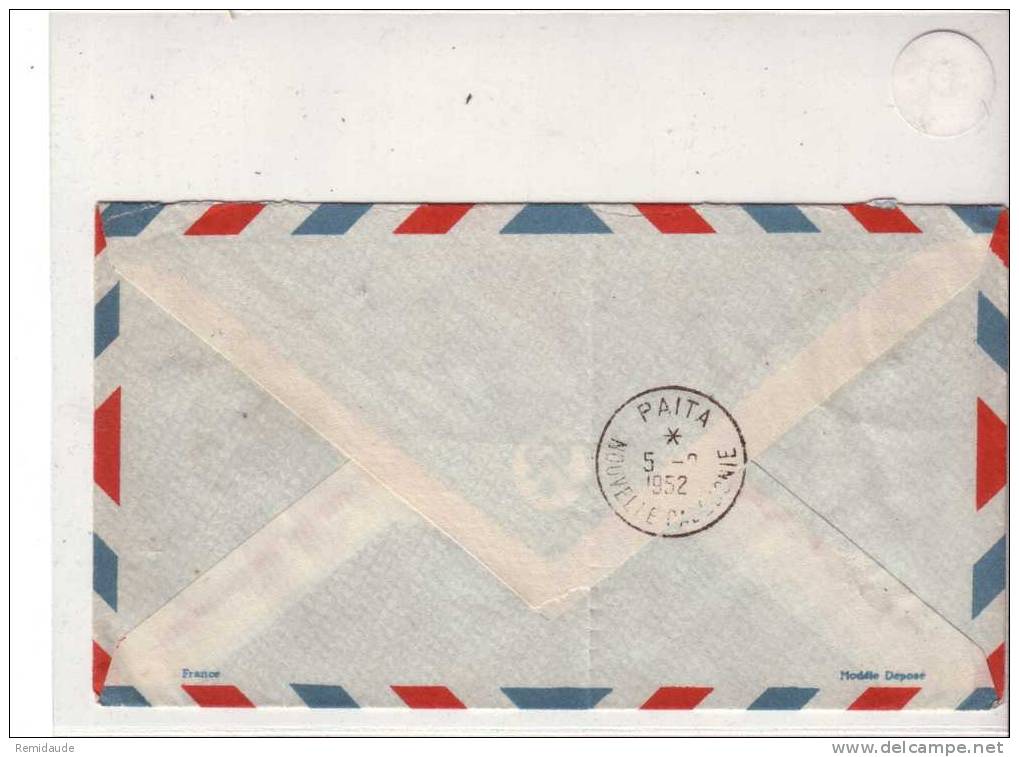 NOUVELLE CALEDONIE - 1952 - YVERT N°270+274 Sur LETTRE PAR AVION De TONTOUTA AERODROME (RARE) - Storia Postale