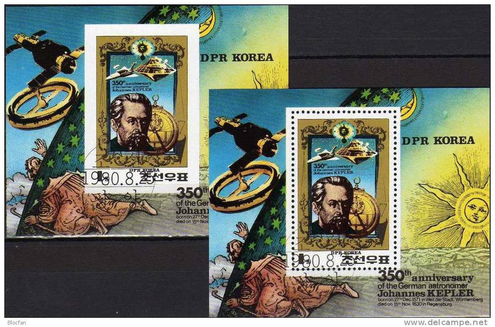 Weltraum Astronom Kepler Korea Block 82 A Plus B O 18€ Himmelskörper Erde Weltall Kosmos Bloc Sheet From Corea - Astrologie