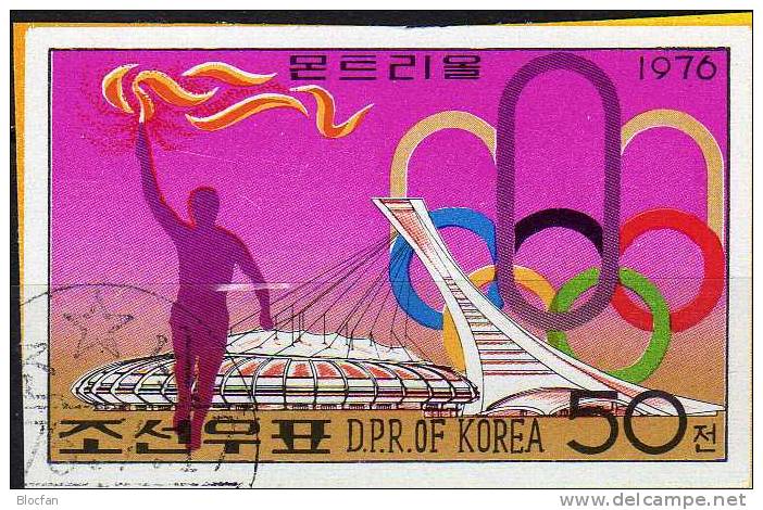 Werbung Für Olympiade 1976 Korea 1514 Plus Block 26 B O 19€ Olympische Flamme Montreal Olympic Bloc Sheet From Corea - Ete 1976: Montréal