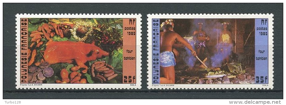 POLYNESIE 1985 N° 241/242 Neufs ** = MNH Superbes Cote 2.25 € Coutumes Et Traditions Four Tahitien Cochon Légumes - Nuevos