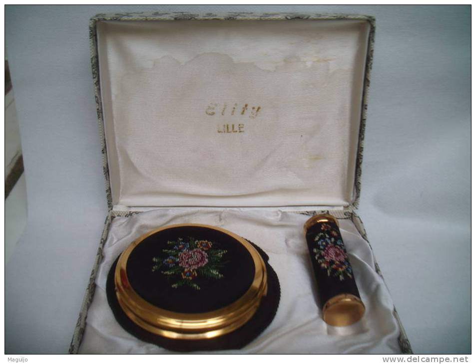 POUDRIER + ETUI RAL Ds COFFRET " ELITY "   LILLE   ASSEZ ANCIEN LIRE §§ - Miniaturen Damendüfte (mit Verpackung)