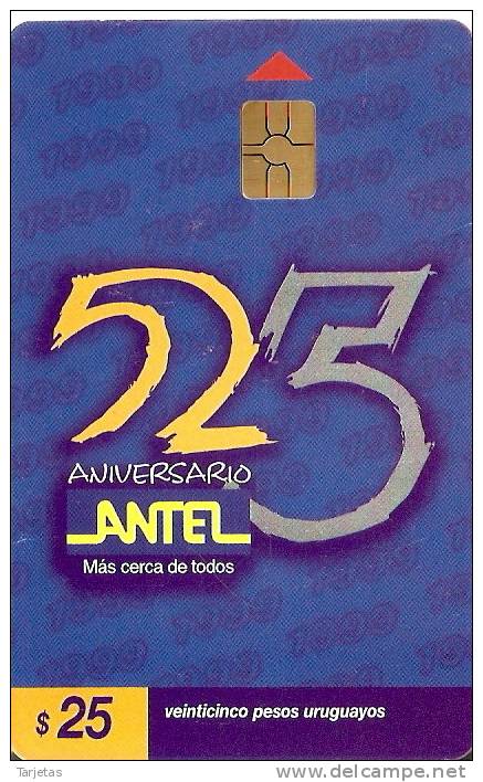 Nº 066/a TARJETA DE URUGUAY DEL ANIVERSARIO ANTEL - Uruguay