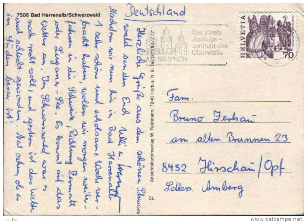 Germany-Postcard 1988- Bad Herrenalb/Schwarzwald - 2/scans - Bad Herrenalb