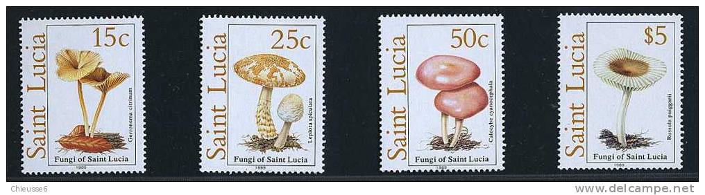 Ste Lucie ** N° 924C à 924F-  Champignons (3 P33) - St.Lucia (1979-...)