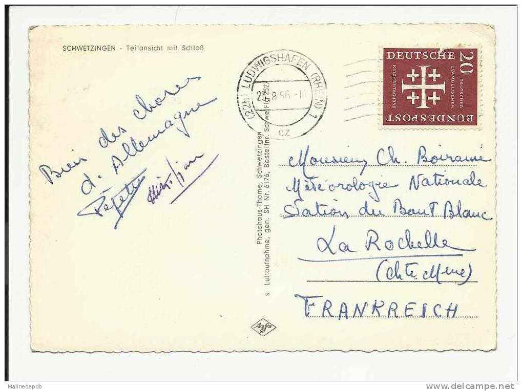 CPA Dentellée 1956 - Schwetzingen - Teilansicht Schlob - Schwetzingen