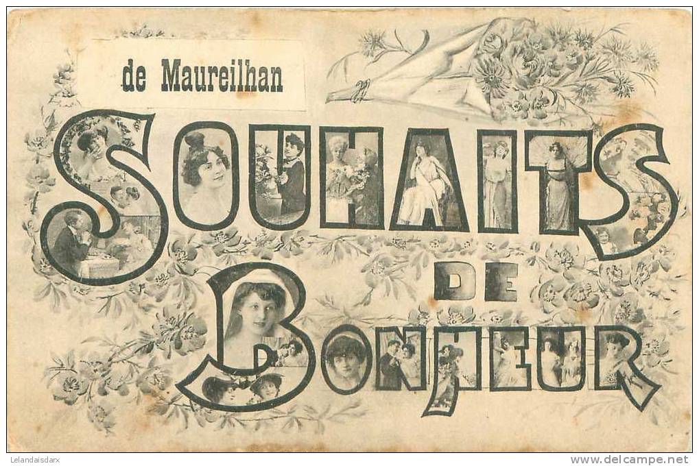 CPA     De Maureilhan  Souhaits De Bonheur  (animée)    34  271 - Other & Unclassified