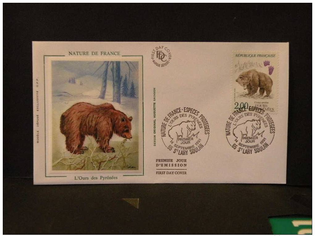 France FDC, L'Ours Des Pyrénées, Nature De France - 14.9.1991 St Lary Soulan - FDC - Cote 3 Euro - 1990-1999