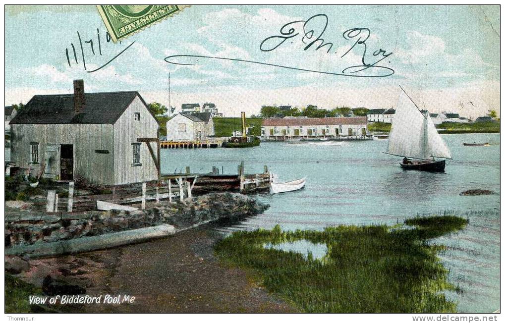 BIDEFORD  -  VIEW  OF  BIDDEFORD POOL   - 1909  -  (trace Petite Déchirure Coté Droit ) - Autres & Non Classés