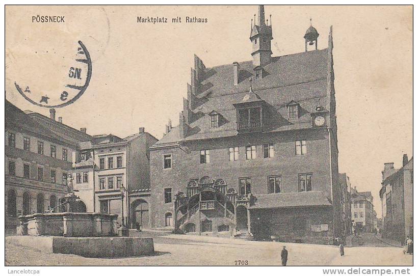 DEUTCHLAND - POSSNECK / MARKTPLATZ  MIT RATHAUS - Pössneck