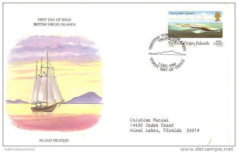 48249)lettera F.d.c. Serie British Virgin Islands - Anno 1980 Con Un Valore + Annullo N°405 - British Virgin Islands