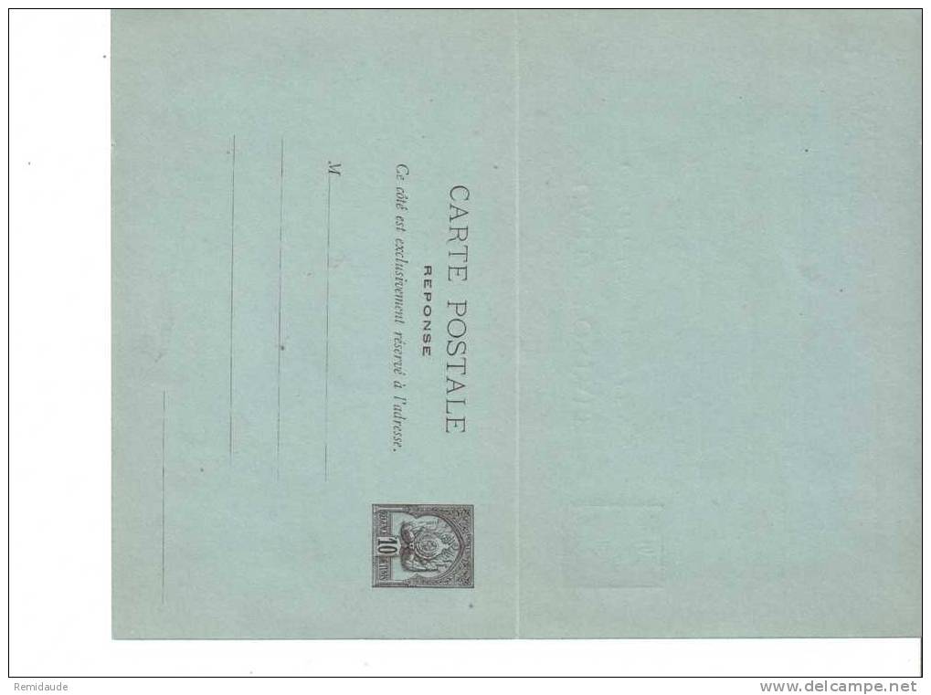 TUNISIE - CARTE POSTALE ENTIER POSTAL Avec REPONSE PAYEE (CHIFFRE GRAS) - NEUVE - Lettres & Documents