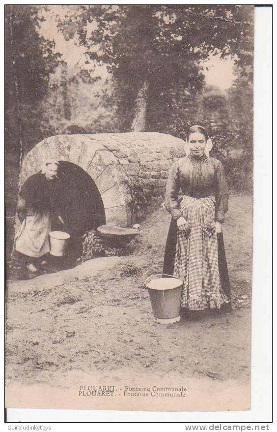 PLOUARET FONTAINE COMMUNALE Trés Beau Plan En L'état Carte Bien Restaurée Voir Scans - Plouaret