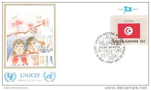 48297)lettera F.d.c. Nazioni Unite Serie Unicef Con Un Valore + Annullo - Andere & Zonder Classificatie