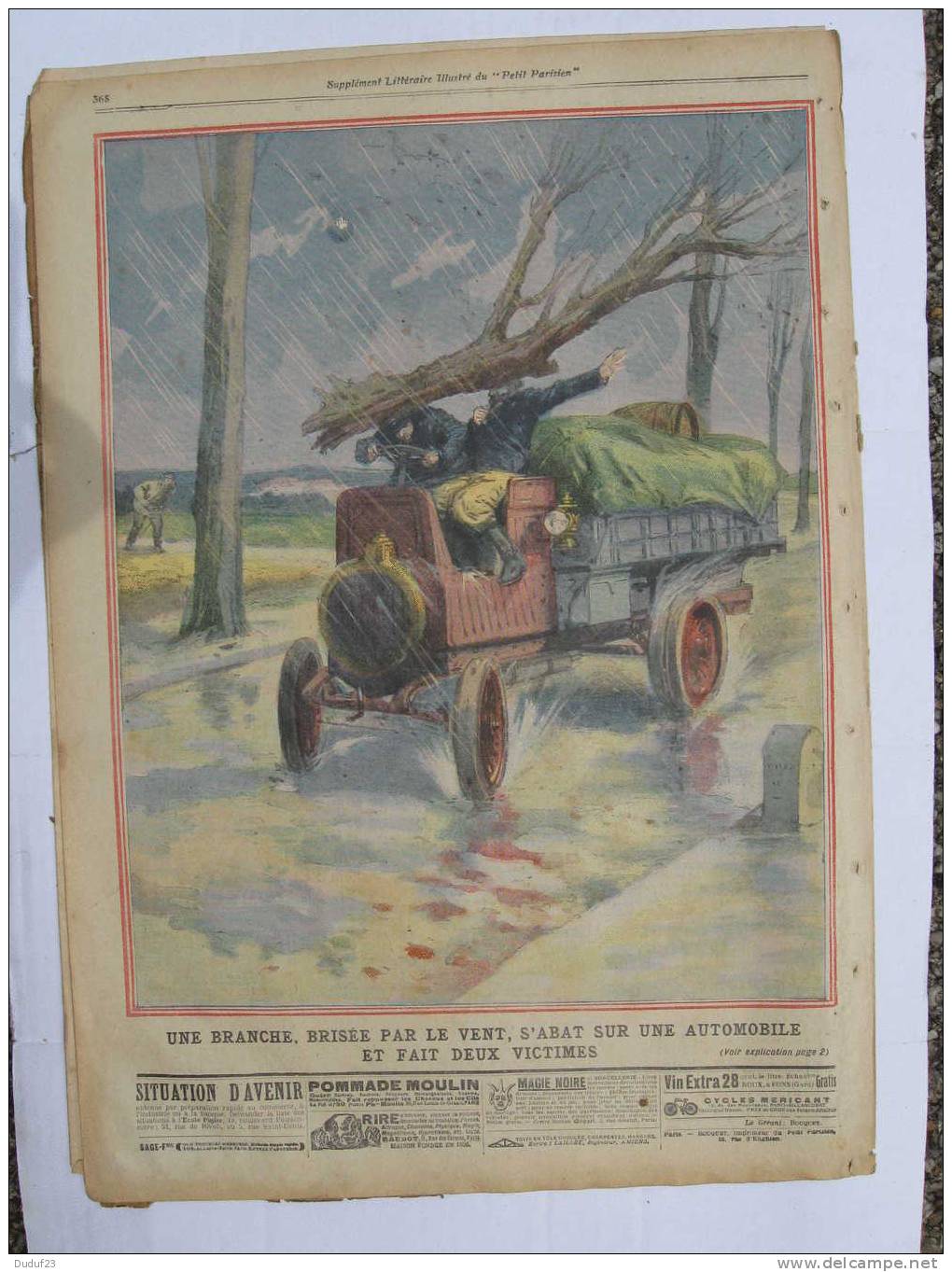 PETIT PARISIEN N°1188 12/11/1911 TERRE DE FRANCE STRASBOURG ALSACIENS BALLON-BRANCHE SUR AUTOMOBILE 2 VICTIME MONTEVRAIN - Le Petit Parisien