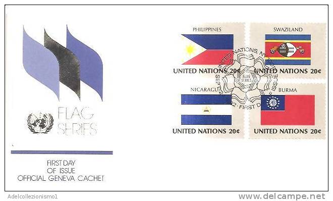 48308)lettera F.d.c. Nazioni Unite Serie Flag Series Con 4 Valori + Annullo - Autres & Non Classés