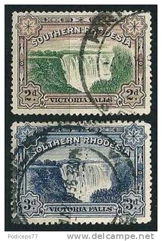 Süd-Rhodesien  1932  Viktoriafälle (ohne Postg)   Mi-Nr.30/31  Gestempelt / Used - Southern Rhodesia (...-1964)