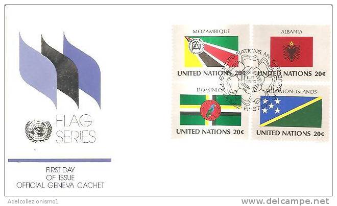 48309)lettera F.d.c. Nazioni Unite Serie Flag Series Con 4 Valori + Annullo - Otros & Sin Clasificación