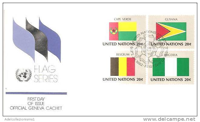 48310)lettera F.d.c. Nazioni Unite Serie Flag Series Con 4 Valori + Annullo - Altri & Non Classificati