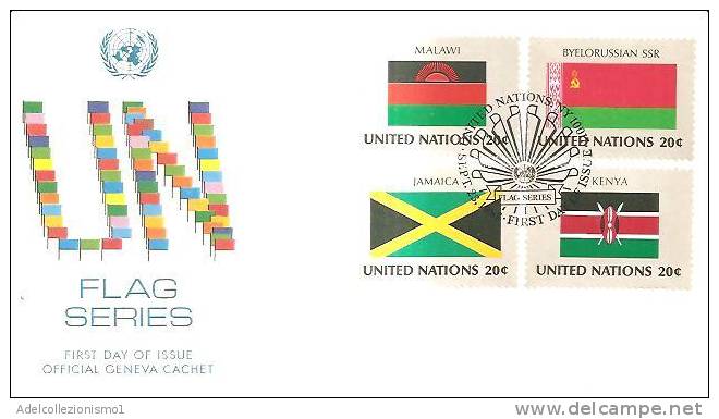 48312)lettera F.d.c. Nazioni Unite Serie Flag Series Con 4 Valori + Annullo - Autres & Non Classés