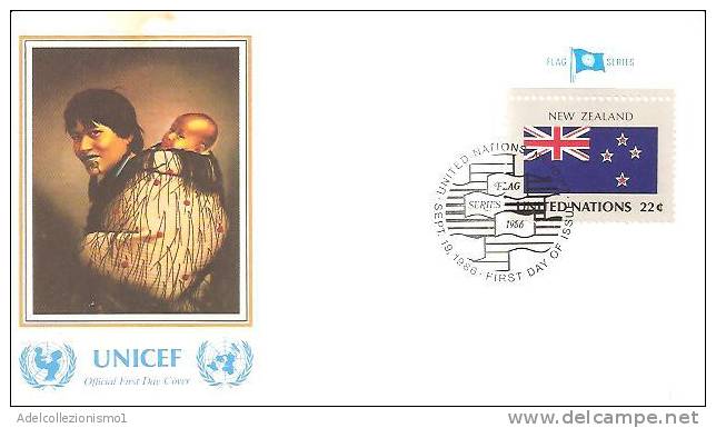 48322)lettera F.d.c. Nazioni Unite Serie Unicef Con Un Valore + Annullo - Other & Unclassified