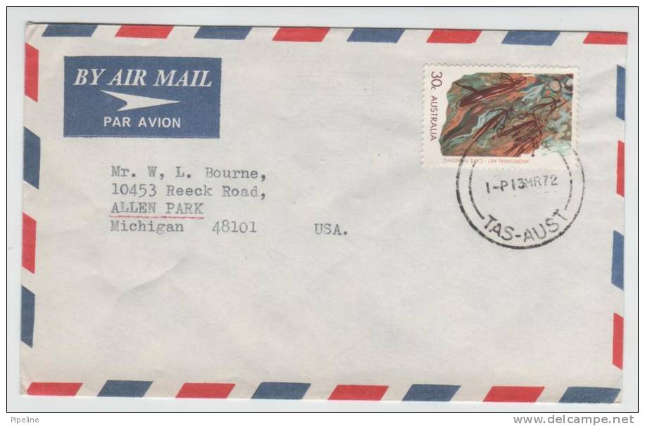 Australia Air Mail Cover Sent To USA Currie Tasmania 13-3-1972 - Aérogrammes