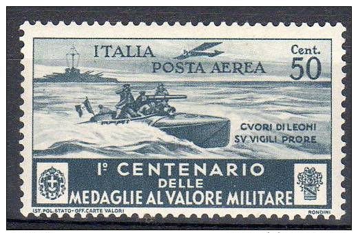 1934 REGNO  //  50 CENT POSTA AEREA,  MEDAGLIE AL VALOR MILITARE ** - Ungebraucht