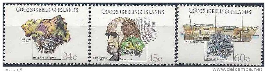 1981 COCOS 78-80** Darwin, Plantes, Bateau - Cocos (Keeling) Islands