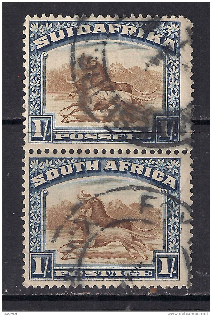 South Africa 1930 1/-d Bilingual Pair Used Stanps CV £85   SG 36a ( A308 ) - Gebruikt