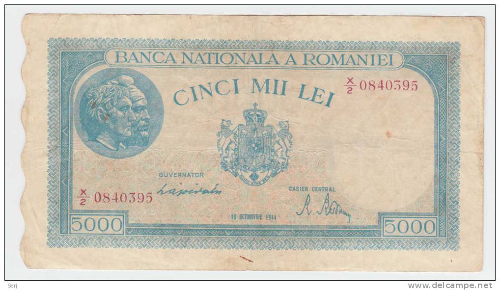 ROMANIA 5000 LEI 1944 P 56 - Rumania