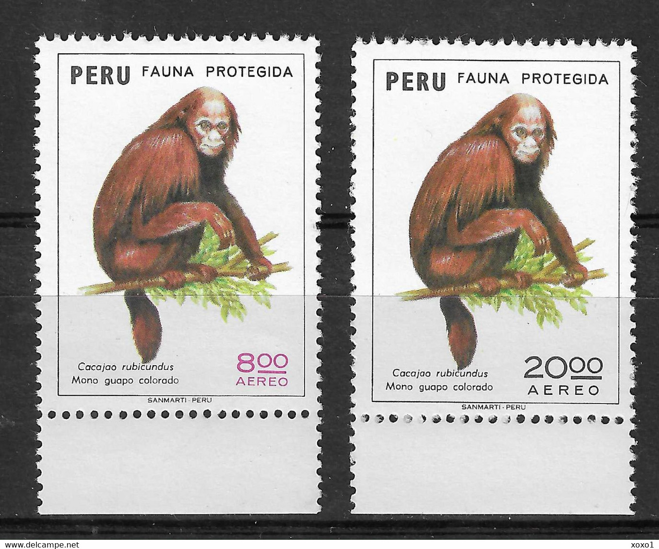 Peru 1974 MiNr. 976 - 977 Monkey Bald Uakari 2v MNH** 3,50 € - Apen