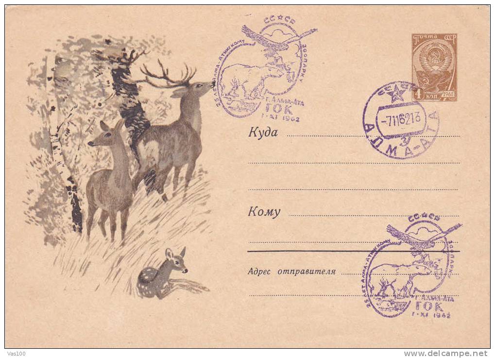 Ours,bears,1962 Very Rare Cancell On Stationery Cover Russia. - Osos