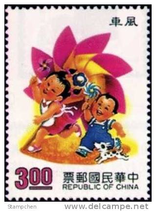 Sc#2793 1991 Toy Stamp Pinwheel Paper Windmill Dog Boy Girl Child Kid - Mühlen