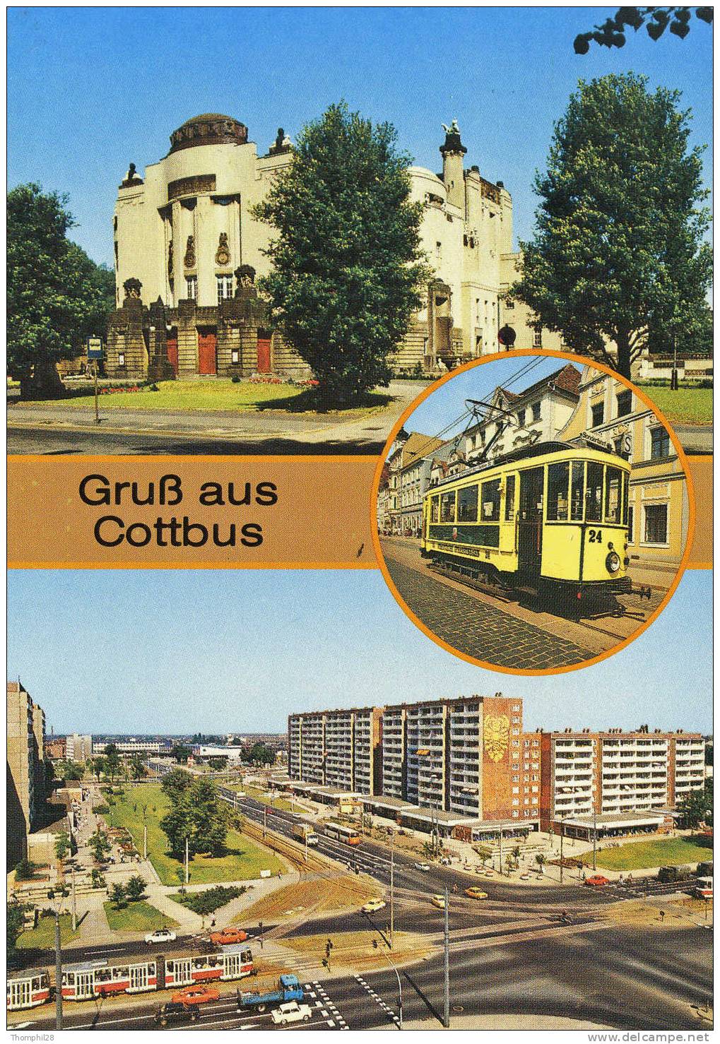 Grüss Aus COTTBUS - Theater / Historische Strassenbahn / Stadtring - TBE, Carte Neuve - Cottbus