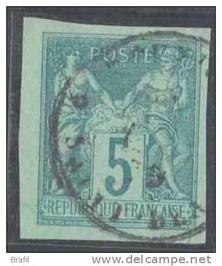 1877 Sage 5 Cent. Verde Usato Cat. Yvert Nr.31 - Sage