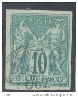 1877 Sage 10 Cent. Verde Usato Cat. Yvert Nr.32 - Sage