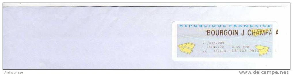 Vignette D'affranchissement D'APC Agence Postale Communale ISERE BOURGOIN J CHAMPA AP - 2000 « Avions En Papier »