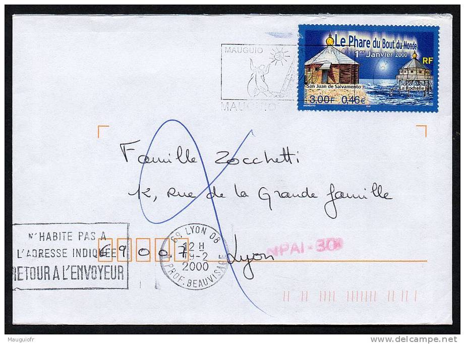 DF / FRANCE SUR LETTRE TP 3294 LE PHARE DU BOUT DU MONDE + CACHET RETOUR A L' ENVOYEUR - Cartas & Documentos