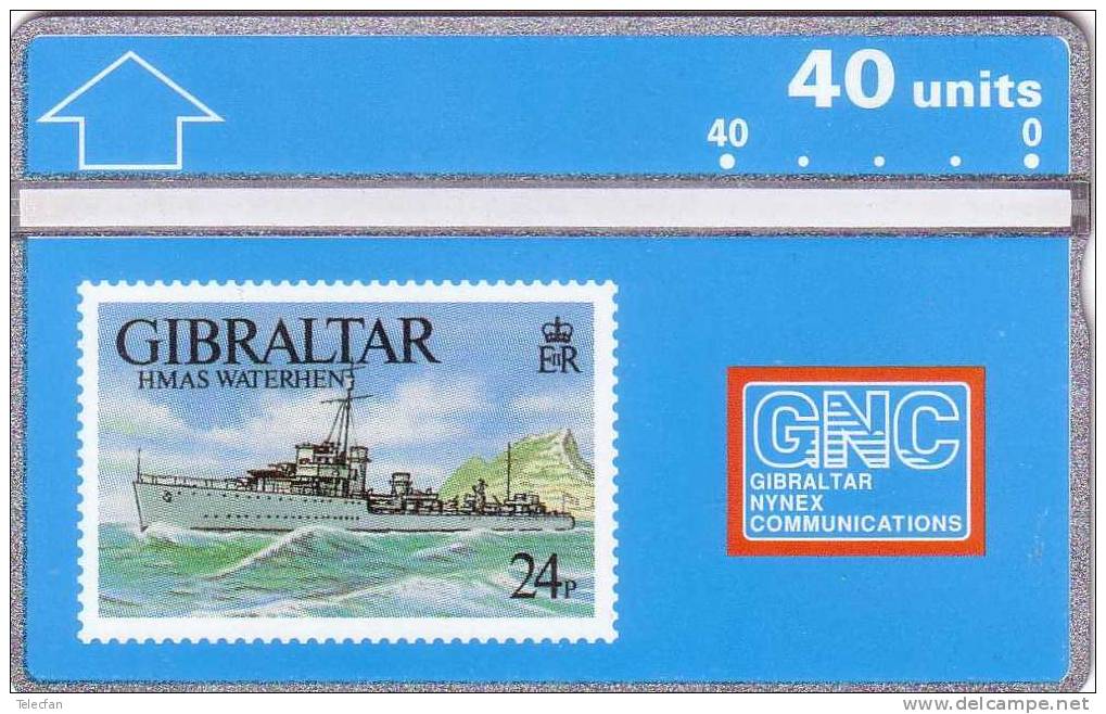 GIBRALTAR WAR BOAT DESTROYER BATEAU GUERRE HMAS WATERHEN  NEUVE MINT 40U  N° 306A.....RARE - Gibraltar