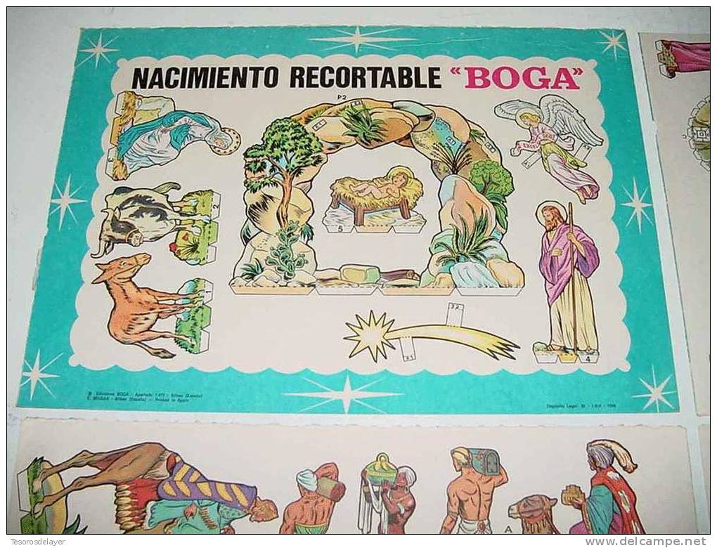 ANTIGUO RECORTABLE - NACIMIENTO RECORTABLE BOGA. 1968. 4 RECORTABLES. 24 X 34CM. VER FOTOS. OLD CUT PAPER SOLDIER - Militares