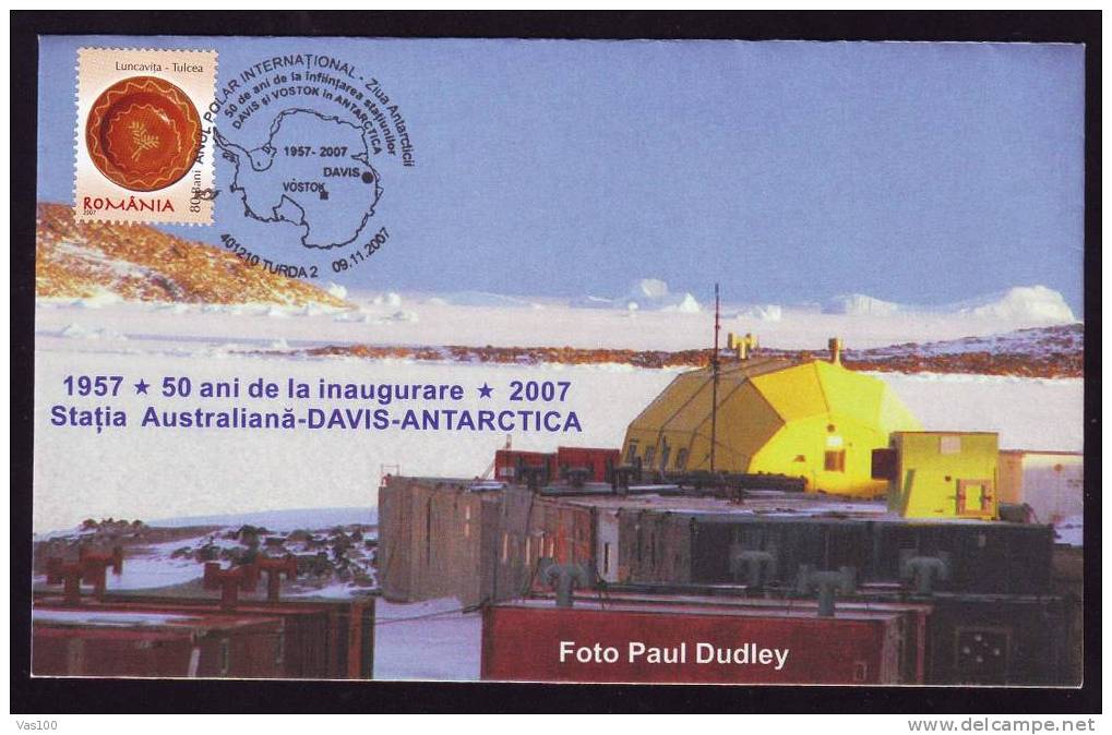 AUSTRALIA BASE ANTARCTICA "DAVIS" 2007 COVER PMK TURDA ROMANIA. - Lettres & Documents