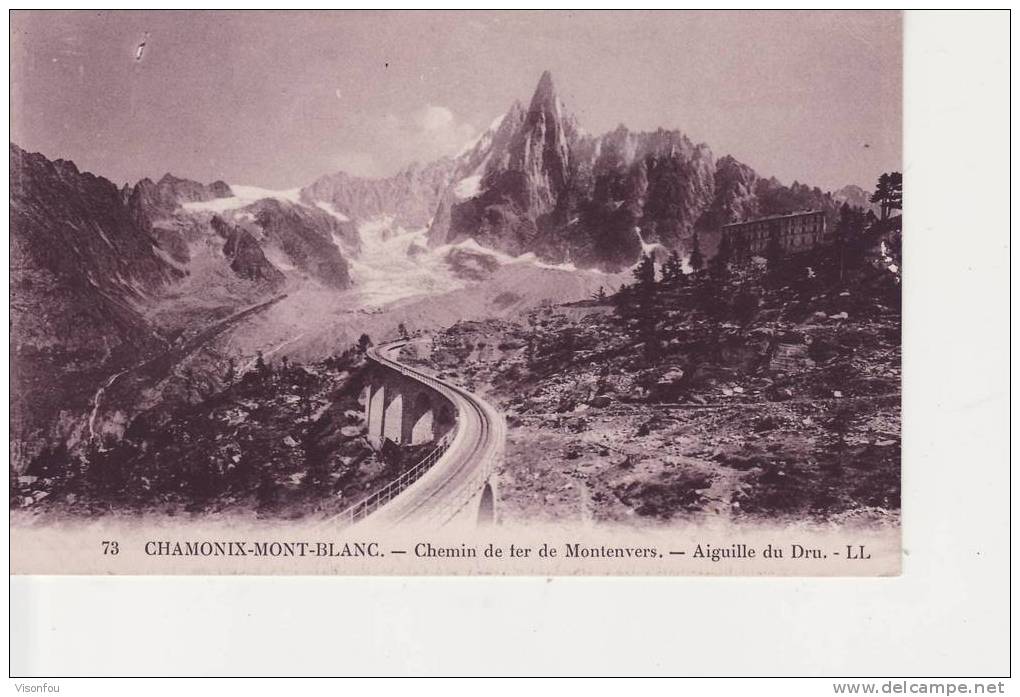 Chamonix  Mont Blanc : Chemin De Fer De Montenvers : Aiguille Du Dru LL - Opere D'Arte