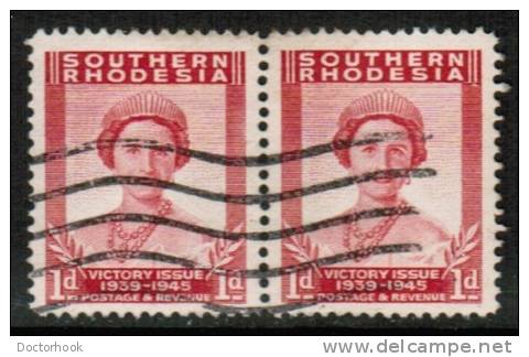 SOUTHERN RHODESIA   Scott #  67  VF USED Pair - Rhodésie Du Sud (...-1964)